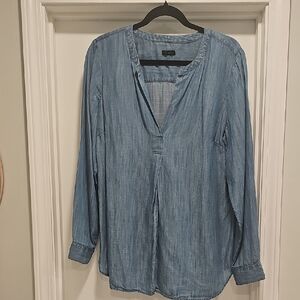 Denim Blue V-neck Top